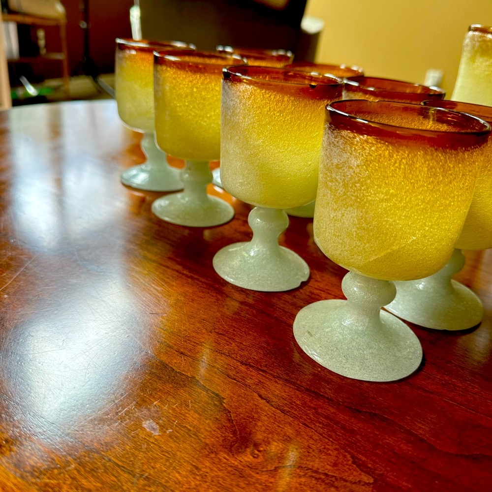 1930’s Napoleone Martinuzzi Murano aperitif glasses (8)